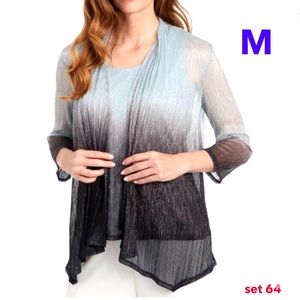 M - NWT Metallic Crinkle Tank & Cardigan Set